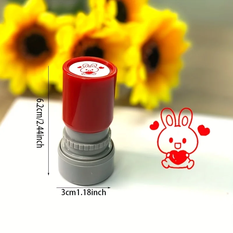 LOVE Heart Rabbit Stamp Reward Stamp Heart Journal Teacher Homework Grading Evaluation Stamp
