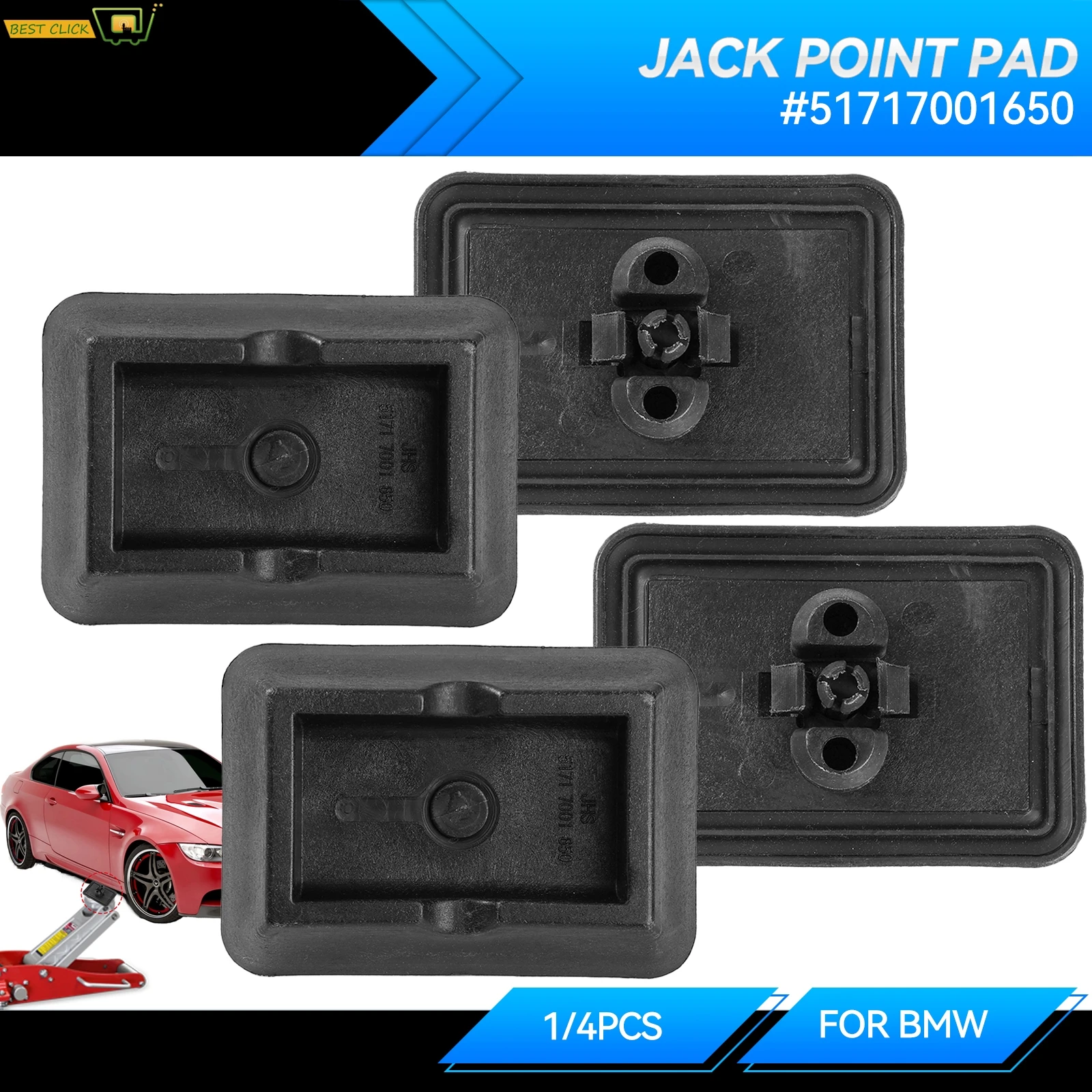 1pc/4pcs Car Lift Jacking Point Support Plug Plate Block Jack Pad for BMW 5series E39 7series E38 X5 E53 51717001650 51718204244