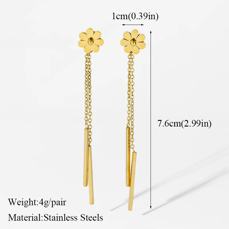 EILIECK 316L Edelstahl Goldfarben Blumen-Halskette Armband Trendy für Frauen Mädchen Neues Party-Geschenk Wasserdichtes Schmuckset – Detail 6