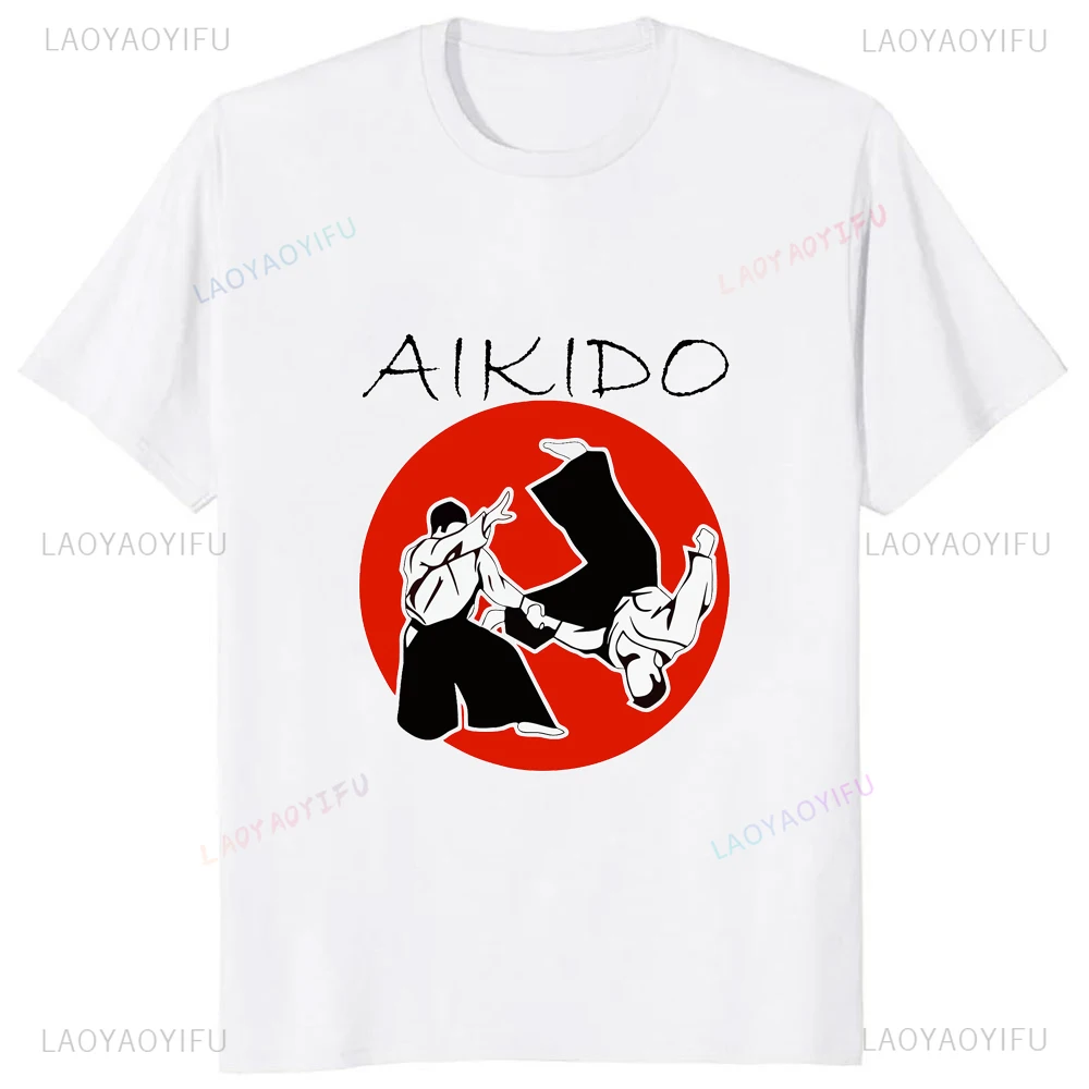 Aikido Japan Wushu Printed Graphic Harajuku Style Man T-shirt Take Exercise Fitness Casual Fashion Comfort Hipster GYM T Shirt