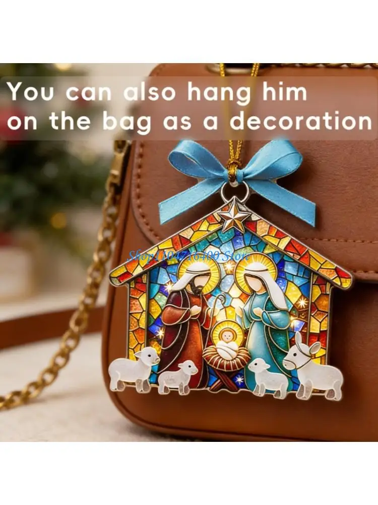 

y1gd Multiple Use Acrylic Nativity Ornament For Car Windshield And Home Decoration