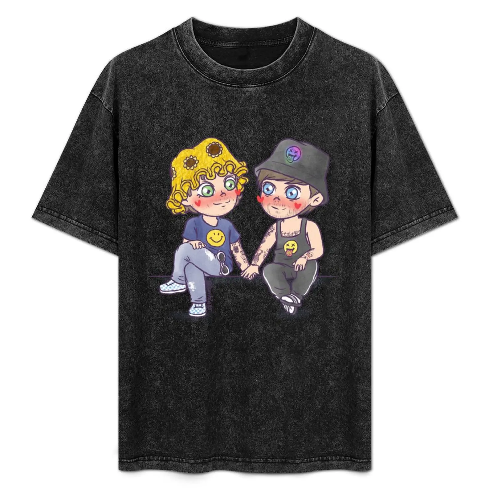 Camiseta Larry Hat Couple, camiseta antiarrugas de manga corta