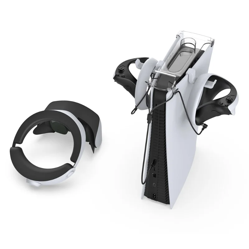 TP5-2523 Cable de carga magnético USB tipo C 2 en 1 con soporte Playstation VR2 y dos colgadores para auriculares