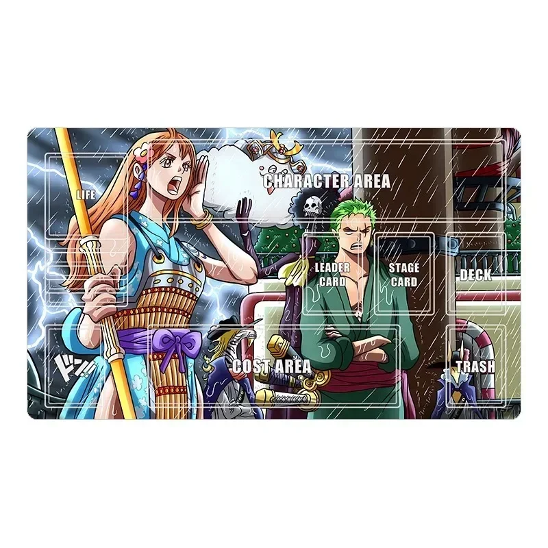 Alfombrilla de tarjeta de una pieza, mono D Luffy Nami Roronoa Zoro, versión para una sola persona, alfombrilla de batalla DIY, juego de Anime, figuras de juguete de acción, regalos