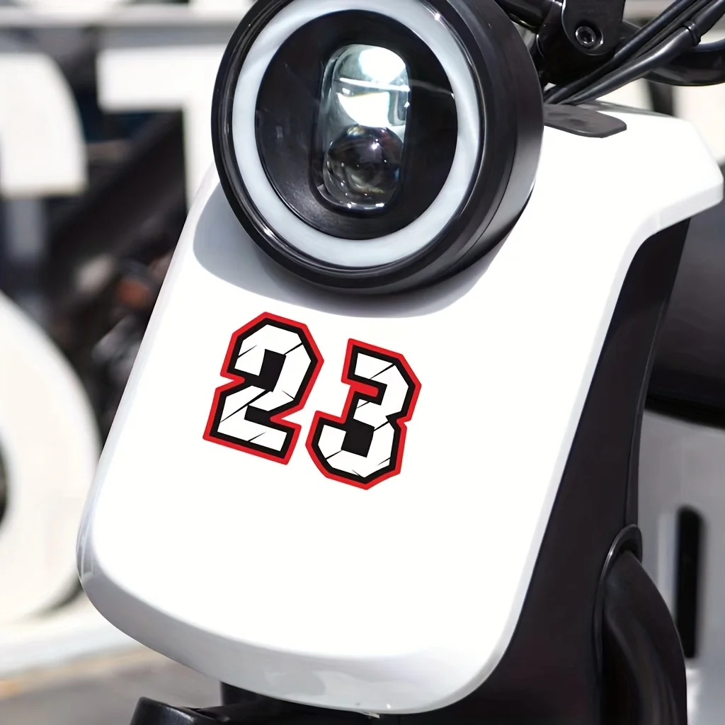 

1PC Racing Number 0-9 Waterproof Vinyl Sticker For Motorcycle Helmet Car Window Decal