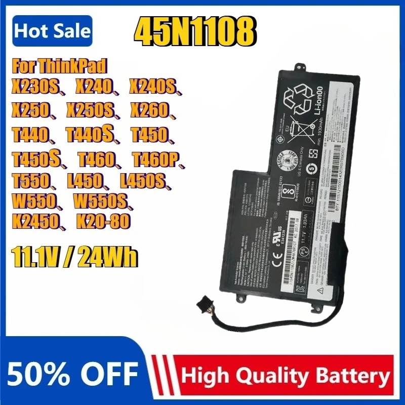

Laptop Battery for Thinkpad X230s X240 X250 X250S X260 X270 S540 T440S T450 S440 45N1108 45N1773 45N1109 45N1111 45N1112 45N1113