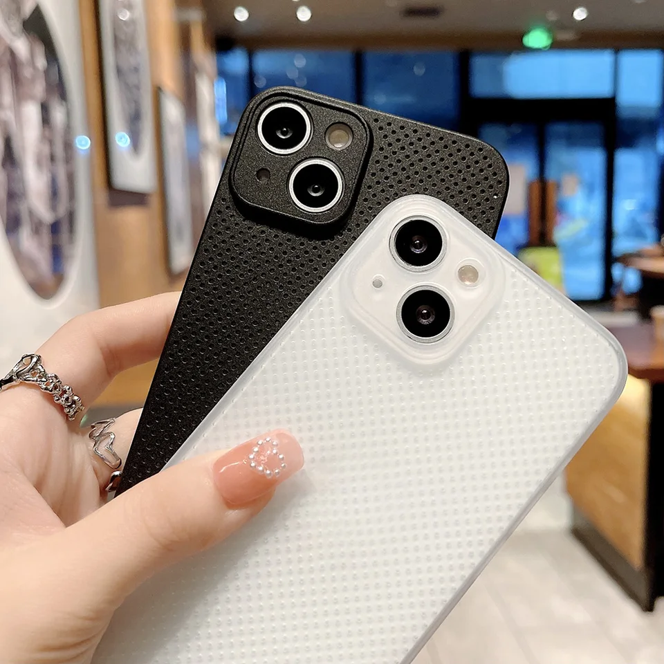 Funda de silicona hueca con disipación de calor y ventilación para iPhone 17 Pro Air 15 14 13 12 Mini 11 16 Pro Max Plus 18 5