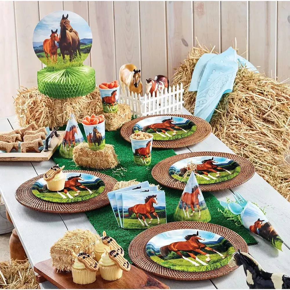 Pferde-Geburtstagstorten-Deko Pferderennen-Thema Kuchendekoration Pferderennen Geburtstagsparty Dekorationszubehör – Detail 4