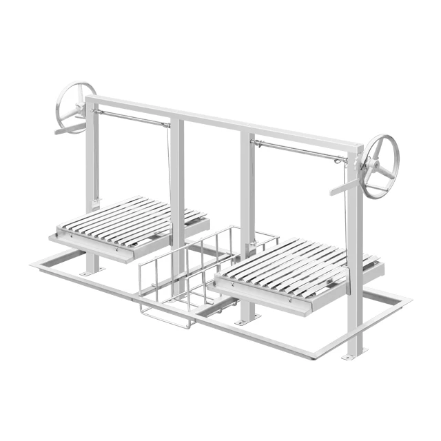 Professional Non Electric Rotary Chicken Grill Machine Smokeless Grill With Adjusted V Shape Grate & Ember Basket