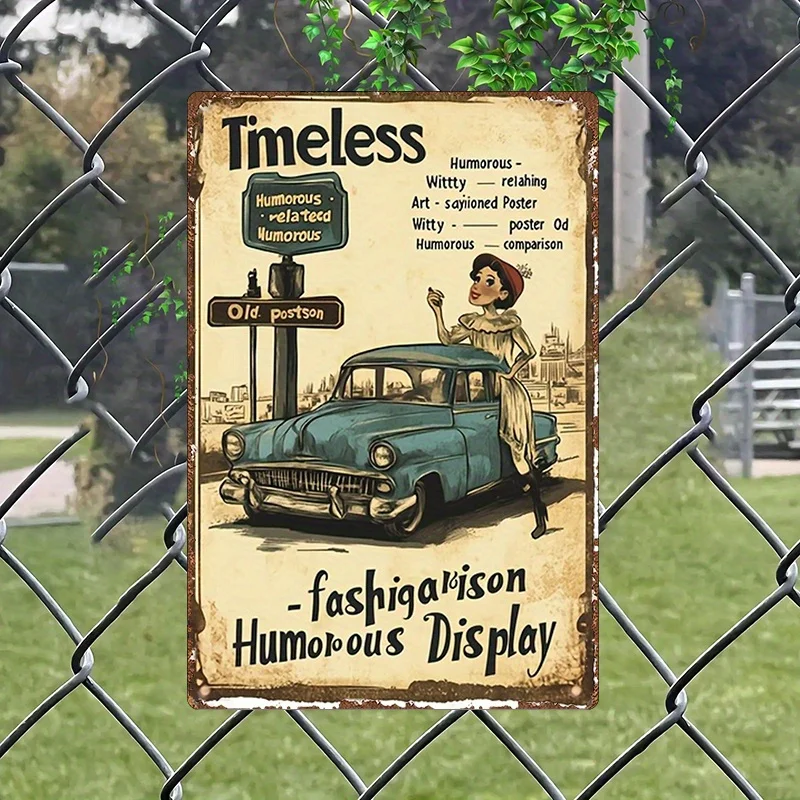 Vintage-Metallschild – humorvolles Retro-Poster: Die perfekte Mischung aus Nostalgie und lustig, für Halloween, Weihnachten und andere Feiertage D