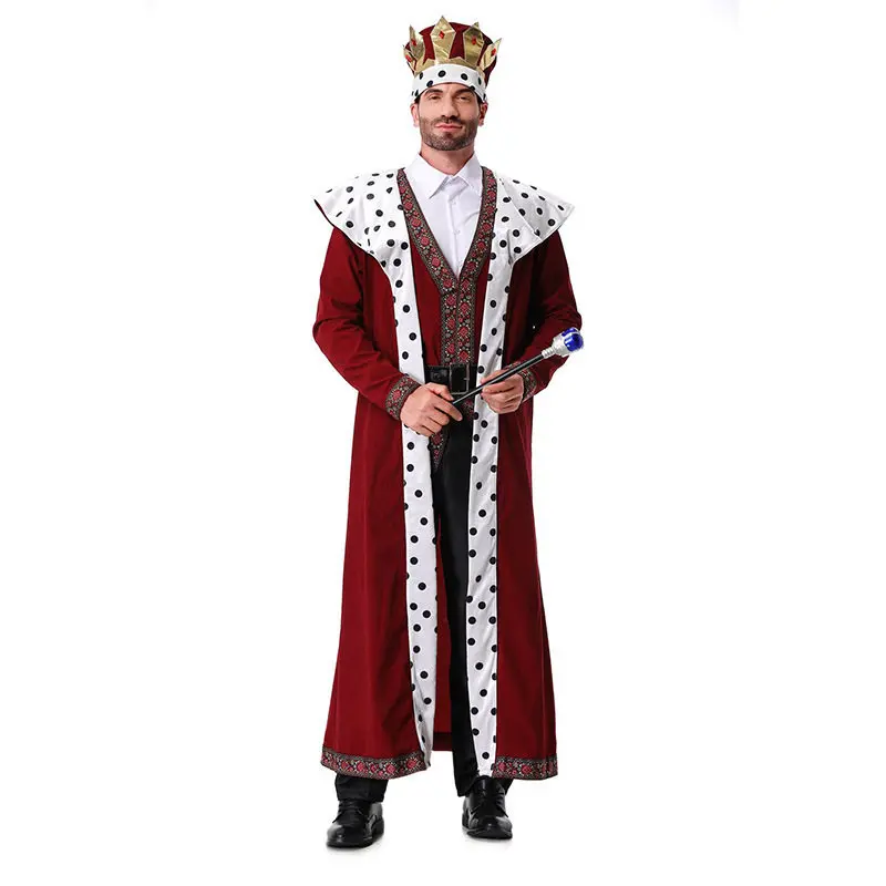 

Medieval King's Robe Costume Royal Nobleman Outfit Stage Performance Suit Halloween Theme Ethnic Fashion Ladies' Clothing