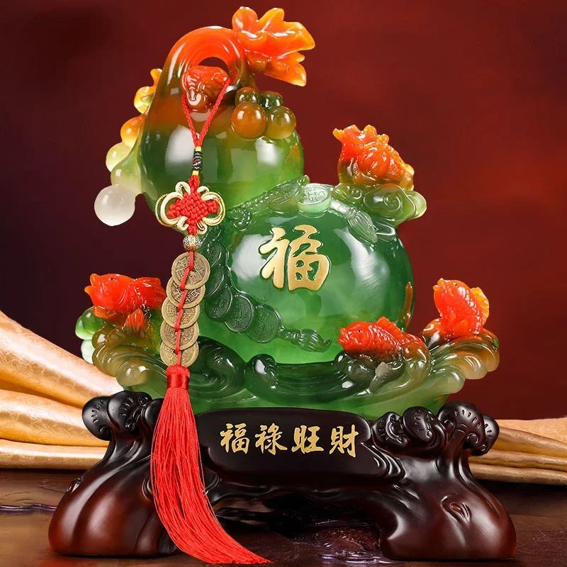 Zhaocai Golden Toad Gourd Decoration Living Room Wine Cabinet Foyer TV Cabinet Decor Relocation Opening Gift  Ornaments