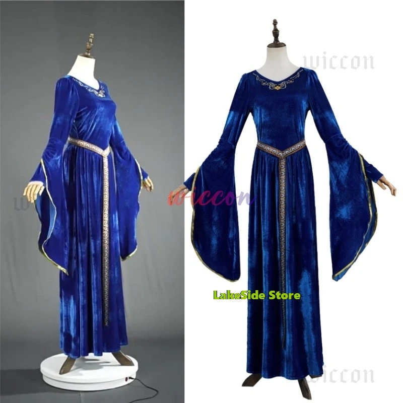 

Renaissance Medieval Palace Noble Robe Halloween Cosplay Bell Sleeves Princess Dress Modern Dance Costume for Women Girls