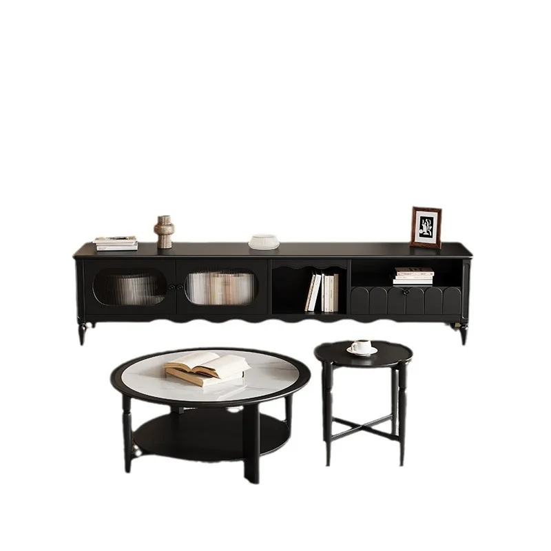 

Retro style solid wood round coffee table