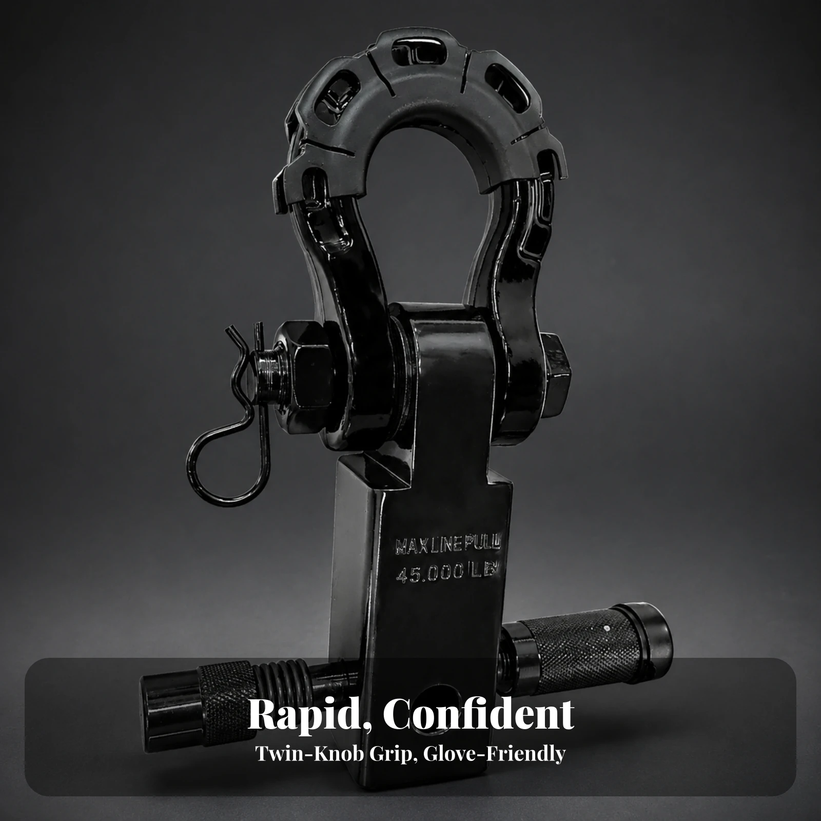 Tow Hitch Receiver with D-Loop Shackle Rugged Recovery Hitch with D-Loop Shackle Hardware Powder-Coated Easy-to-Install
