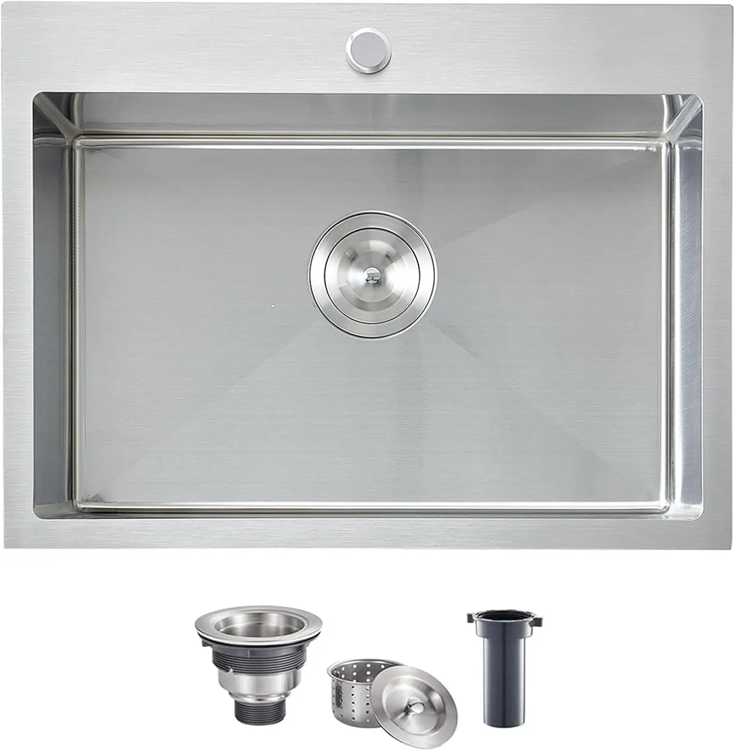 VCCUCINE 22x18 Inch Drop in Kitchen Sink,16 Gauge Topmount RV Small Kitchen Bar Sink, Handmade Stainless Steel Wet Bar Sink, Out
