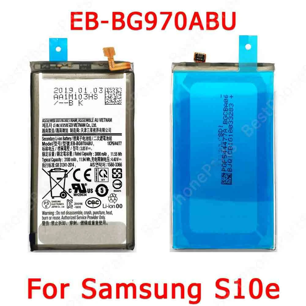 Battery For Samsung Galaxy S10e G970 4G 5G Battery Spare Parts Replacement Cellphone EB-BG970ABU 3100 mAh