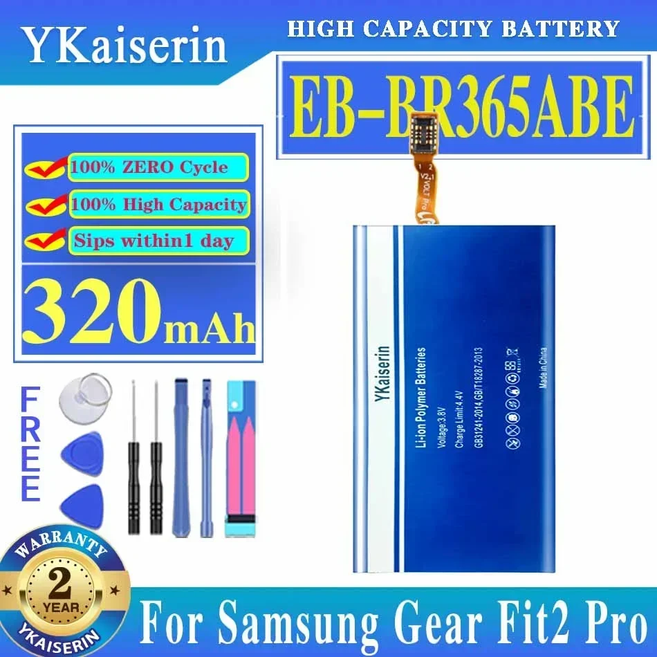 YKaiserin 320mAh EB-BR360ABE / EB-BR365ABE  Battery For Samsung Gear Fit2 Fit 2 R360 Fit2 Pro Fitness SM-R365 R365 Gear Watch