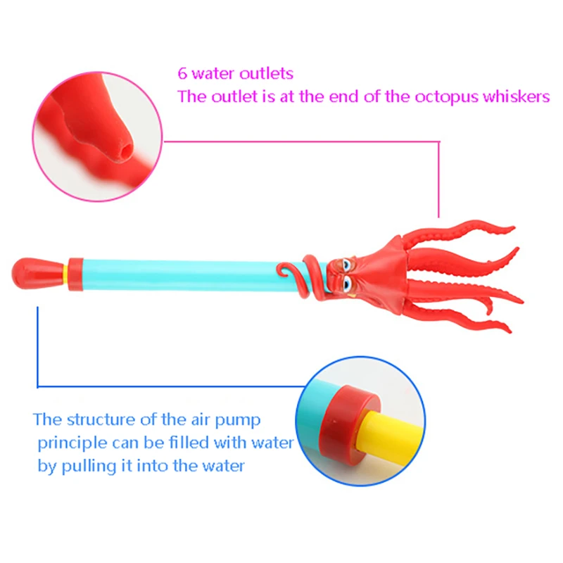 Children Water Shooter Water Toy Funny Octopus Water Blaster For Holiday Summer Outdoor Beach Swimming Sand Water Toy