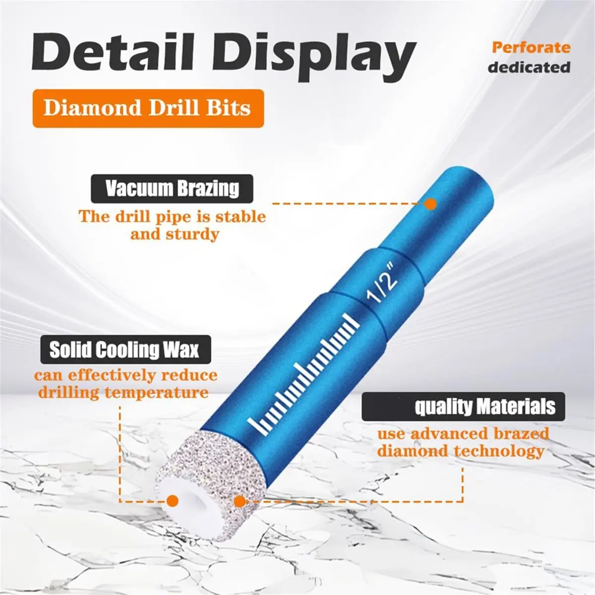 

Набор из 7 сверл для керамики, стекла, фарфора, мрамора, повышенной прочности и эффективности сверления