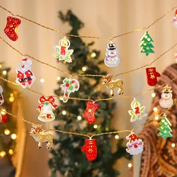 Christmas Tree LED String Light 1.5M 10LED Xmas Hanging Lamp Fairy Light Garland Home Decoration Ornament 2024 New Year Gifts