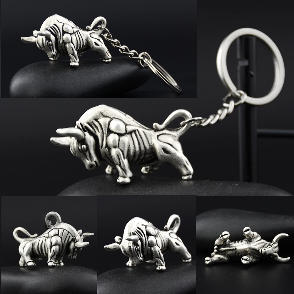 1 Pcs 14 Style Vintage Tiger Goat Crocodile Rhinoceros Animal Charm Bag Key Chain Car Keychain Keyring Jewelry Gift For Men Kids