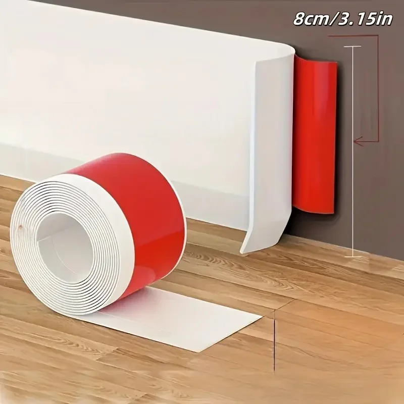 1PC 1/2/3/5/6M Flexible Baseboard Molding Trim Self-Adhesive Vinyl Wall Base Peel and Stick Cove Base Rubber Wall Base
