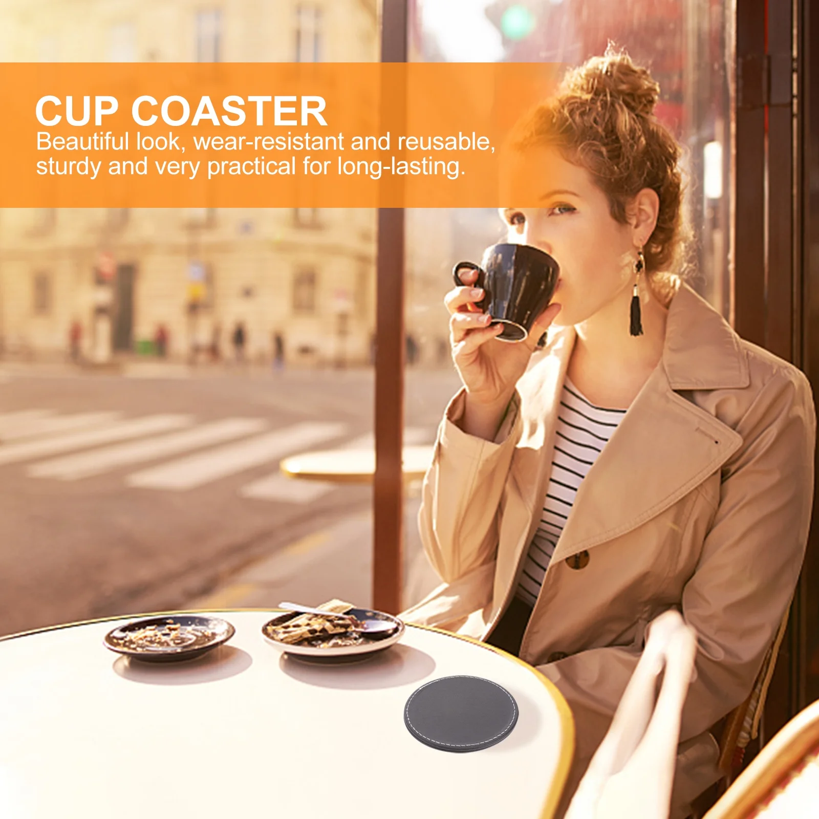 

1Set Coffee Cup Coasters Thickened Round Heat Insulation Pads Home Party Table Anti-Slip Protective Mats