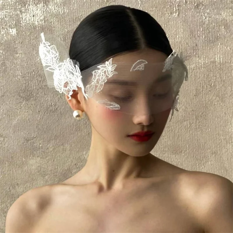 New Retro Lace Veil Headpiece, Bridal Hair Accessories, Unique Immortal Style, Covering Veil, Wedding Accessories