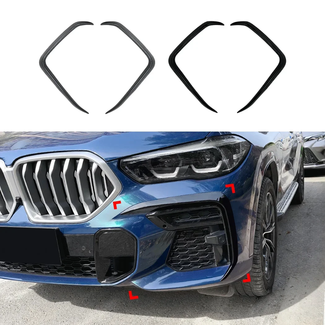 

GEFENSI Car Front Bumper Splitter Side Spoiler Air Vent Wind Knife Body Kits For BMW X6 G06 M Sport 2019-2022