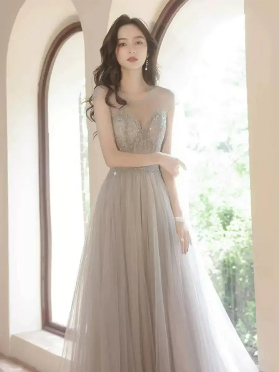 

New Faionable Fairy T Evening Gown Women's Autumn Winter Ball Host Year End Par Dr Long Skirt High Waist Zipper