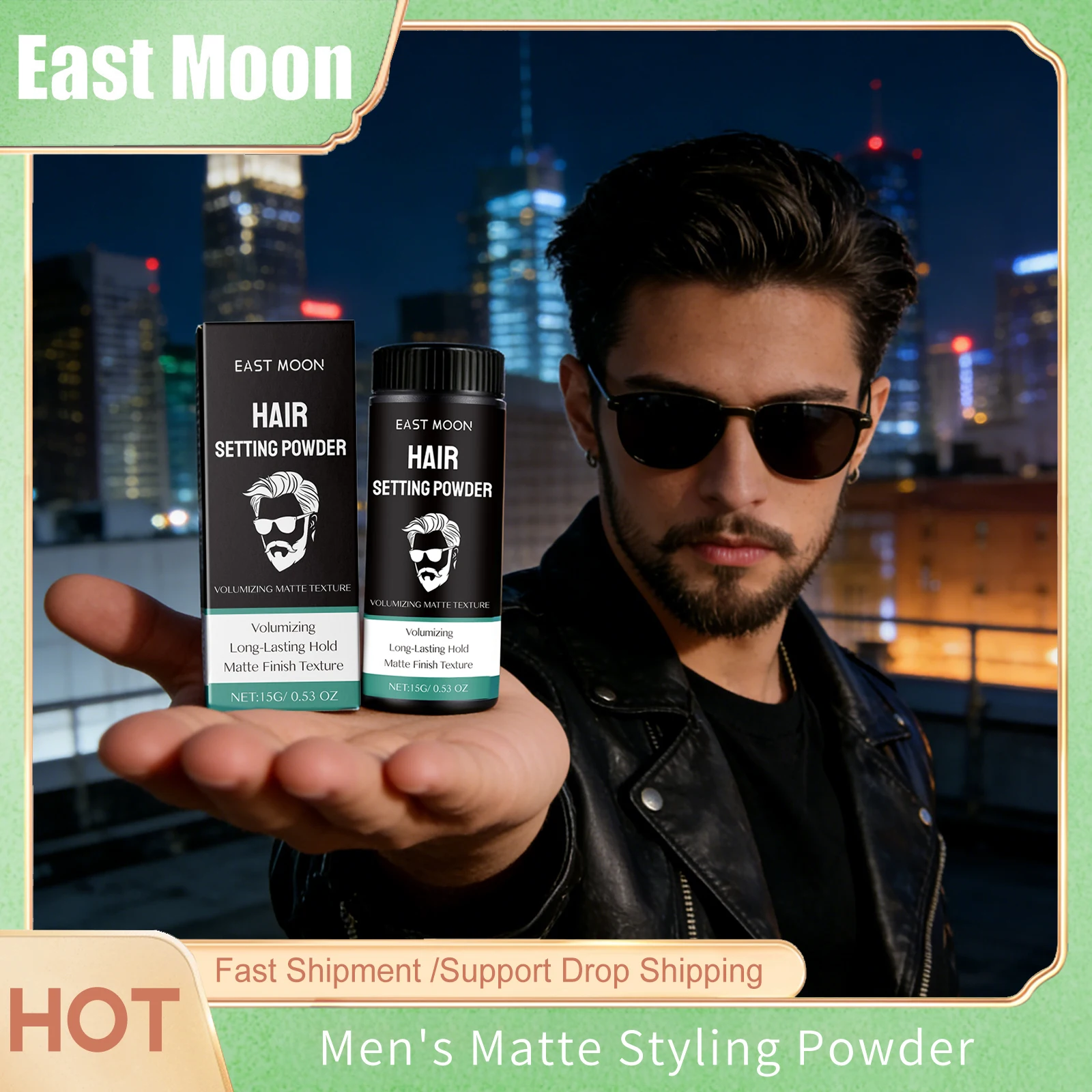 East Moon Matte Hair Styling Powder Increase Volumizing Mattifying Fluffy Absorbs Grease For Covering Roots Hair Fiber Powders