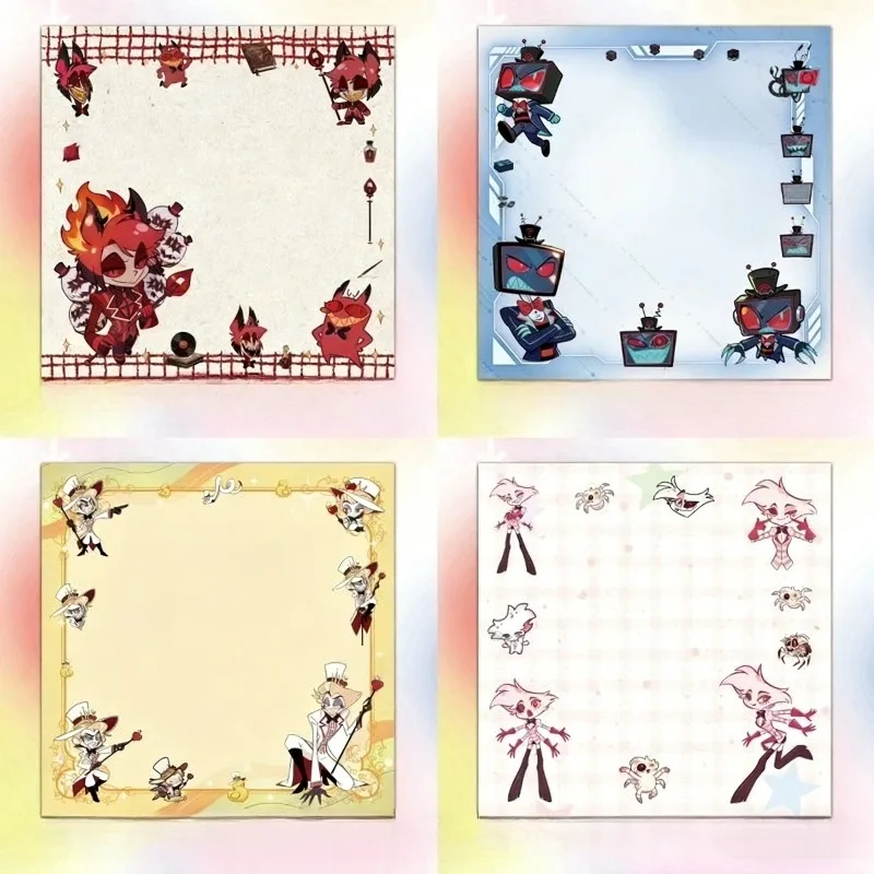 

Набор из 4 милых стикеров Hazbin Hotel Zestial & Alastor: мультяшные персонажи, стиль INS, высококачественные канцелярские товары для студентов и офиса