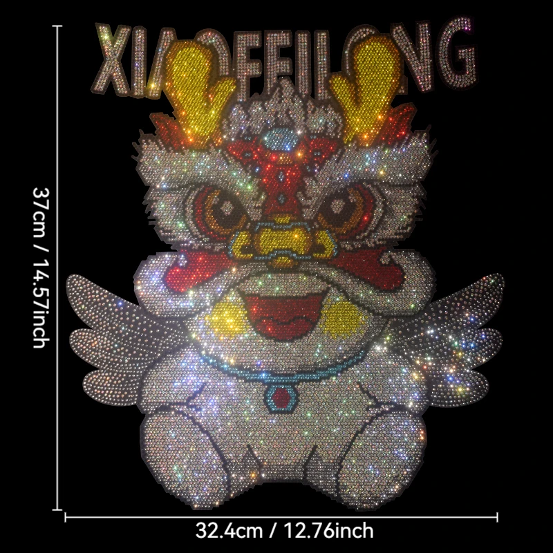 

Высококачественный ромбовидный мультяшный узор льва «сделай сам», глажка на футболке, толстовке и джинсовых аксессуарах для одежды