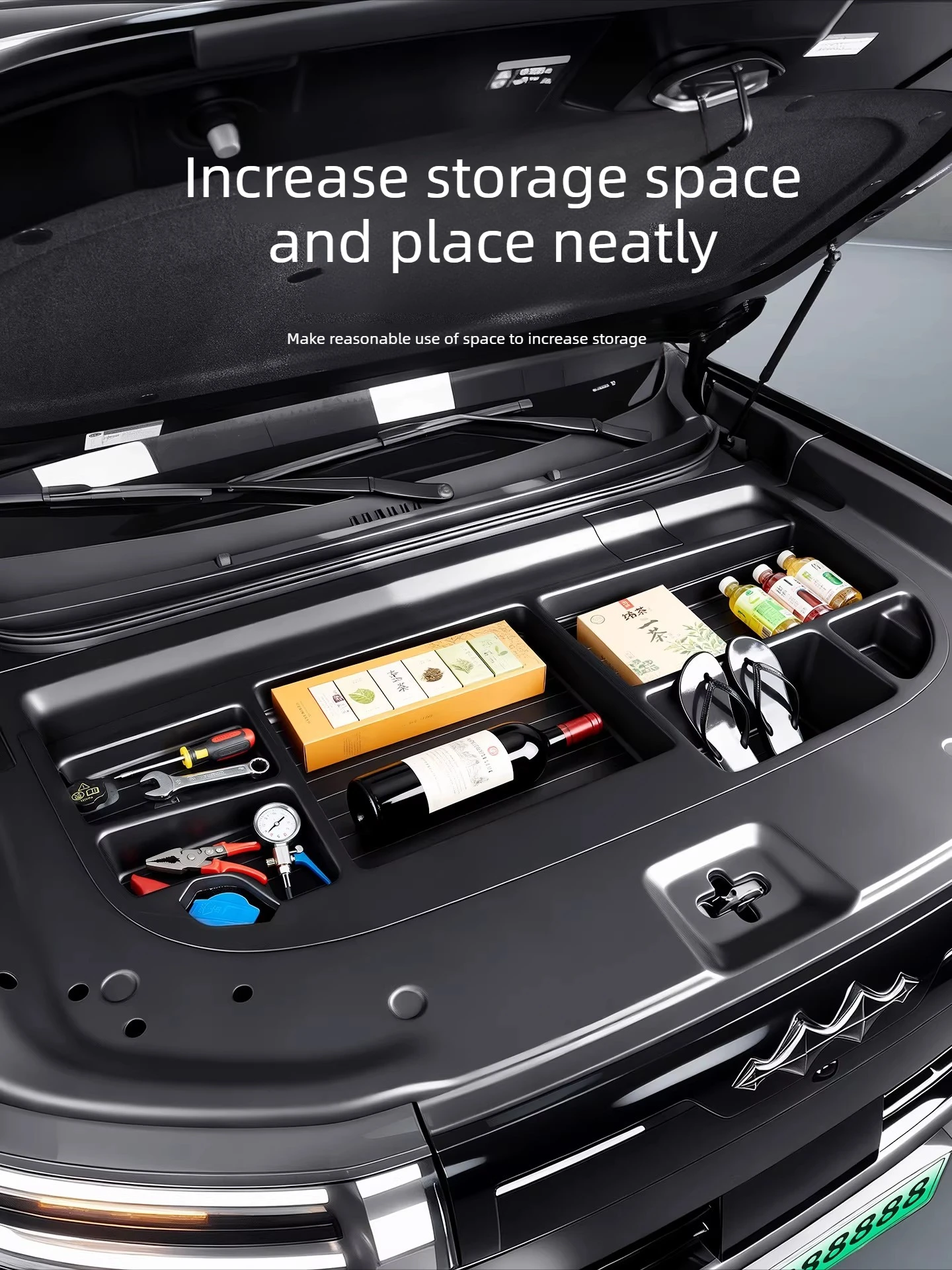 For BYD Ti 7 Leopard 7 Cabin Storage Box, Front Spare Box Storage Box Upgraded and Thickened Multifunctional Partition Storage