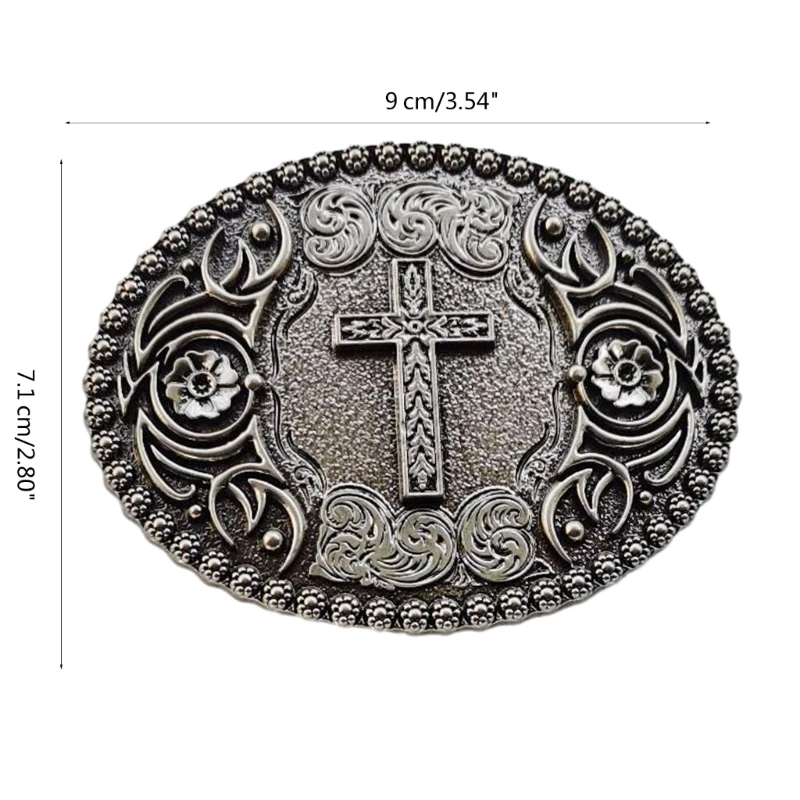 Vintage Carved Pattern Belt Buckle Replacing Components Easy to Use Heavy Rock Belt Buckle for Adult