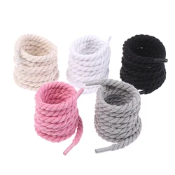 2Pcs Round Thick Rope Laces Polyester Cotton Solid Color Laces 0.8cm120cm Length Bold Shoelaces