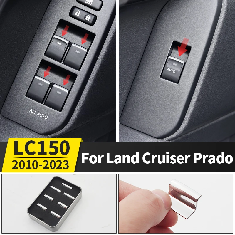 

For Toyota Land Cruiser Prado 150 LC150 FJ150 2010-2023 2022 Window Lifting Button Sequins Decoration Accessories Modification