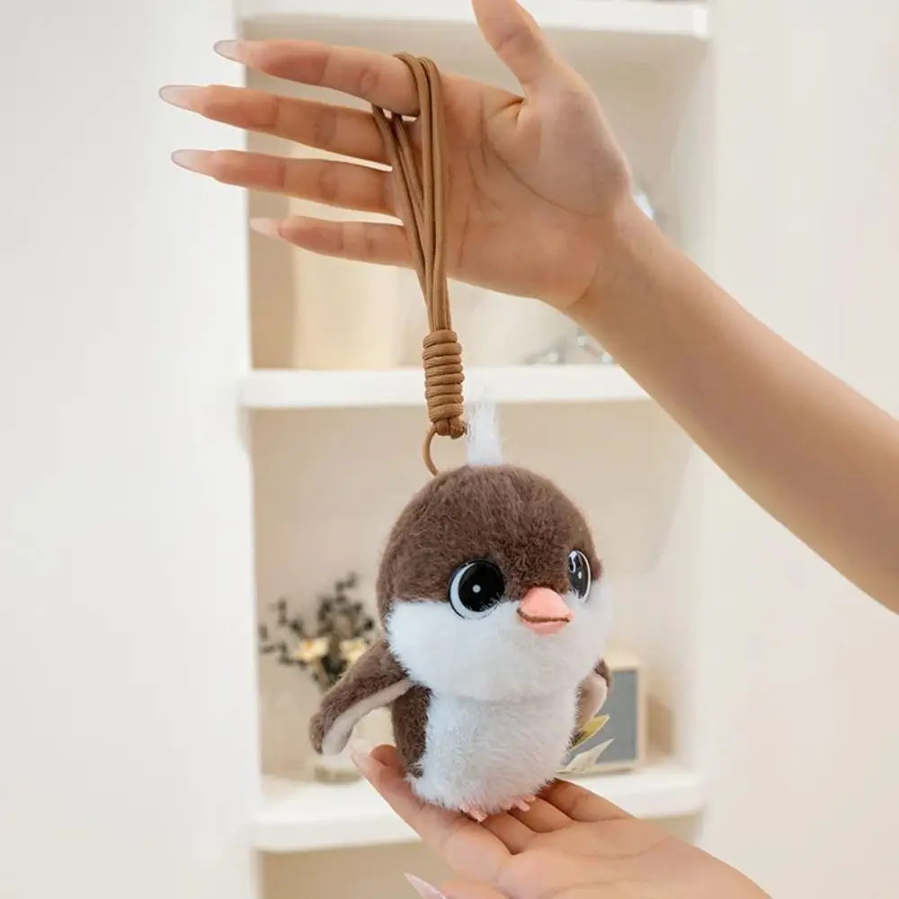 

Сумка-подвеска, имитация птицы, плюшевая игрушка, плюшевое животное, мультяшная плюшевая подвеска в виде птицы, 13 см, Kawaii Воробь, плюшевая игрушка, подарок для детей