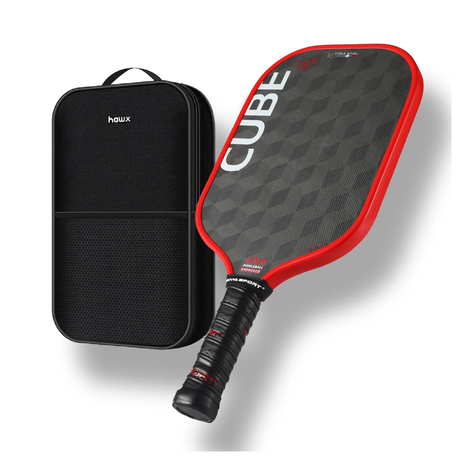 

AMASPORT 18K Carbon Fiber Pickleball Racket with Cover Large Sweet Spot for Max Control Spin Ideal for Competition & Training