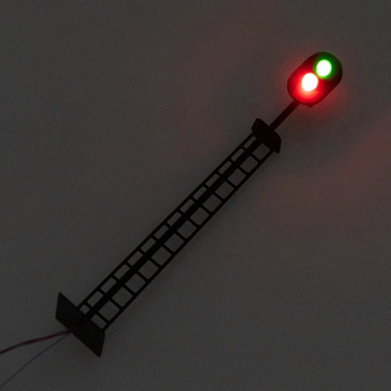 1:87 Railroad Train Signal Light Traffic Lamp for Kid’s Dollhouse Miniature Building Model Sandbox Pretend for PLAY 3V