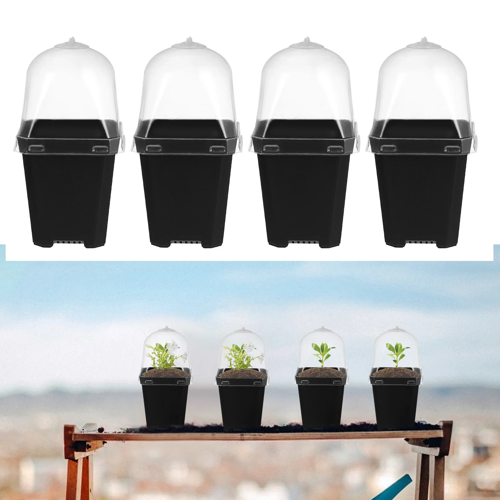 

10Pcs Square Plastic Plant Pots Enhanced Durability Lightweight Design with Ventilation Holes Germination Seedling Growing