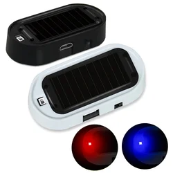 LED Car Fake Security Light Solar Powered Alarm Light Simulated Dummy Alarm Wireless Warning Anti-Theft Caution Flashing Lamp