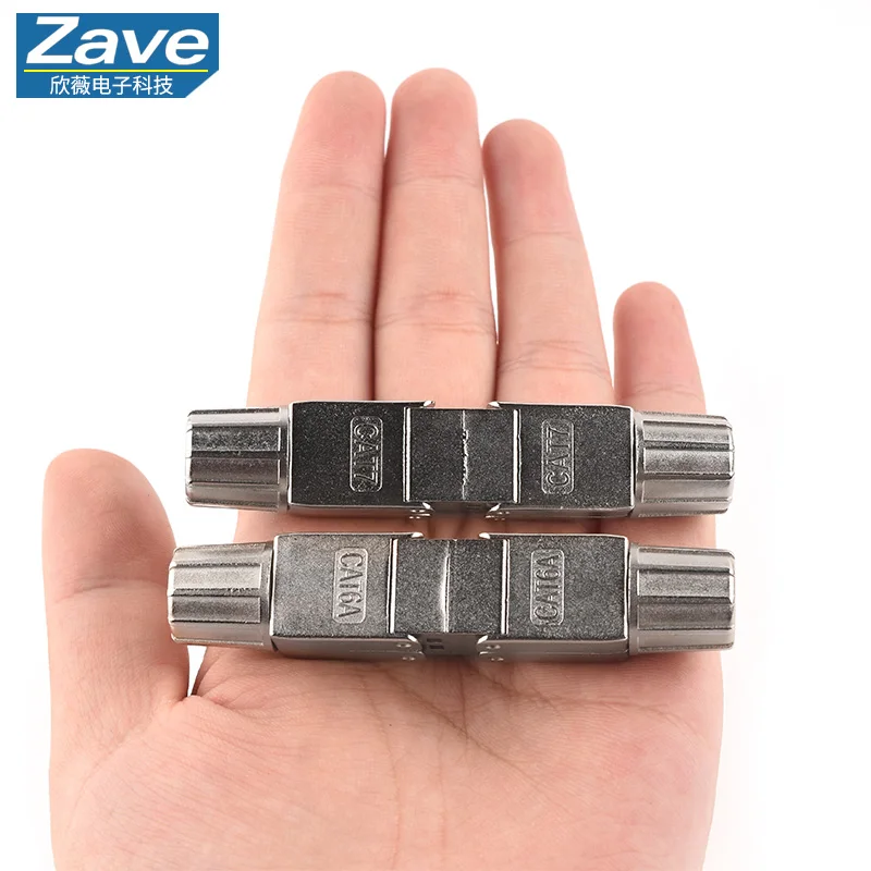 Conector de cabo Ethernet Cat6a/Cat7 - Adaptador blindado, sem ferramentas e direto para extensão de rede