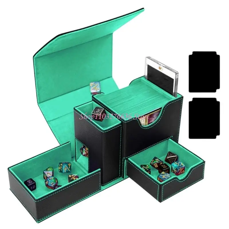 R6FD 2in1 Card Storage Box With Built In Dices Tower Closure Card