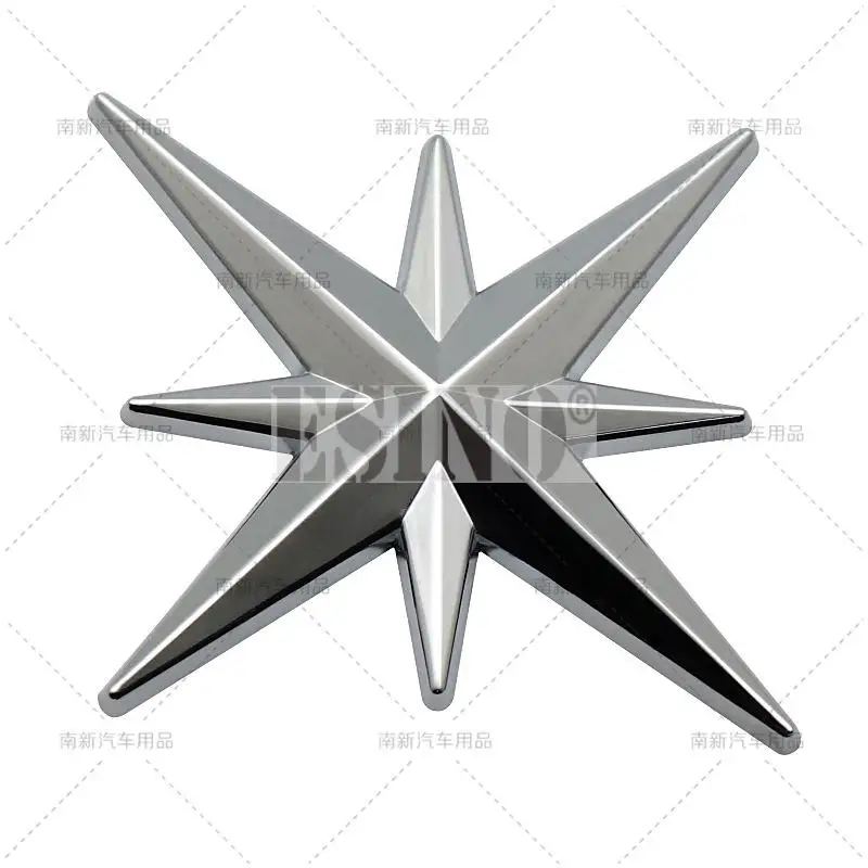 Car Styling 3D Eight-pointed Octagonal star Metal Alloy Adhesive Emblem Trunk Badge Fender Sticker Body Decal Car Accessory