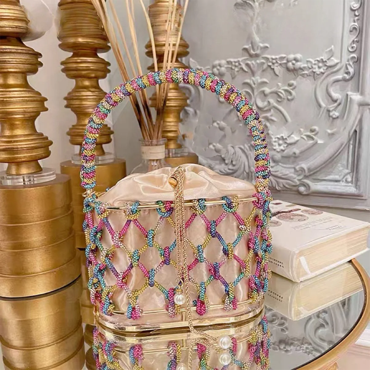 

Модная роскошная большая сумка, индивидуальный дизайн, сумка-ведро, кошельки со стразами для женщин, роскошные ручные сумки, OEM-индивидуальная настройка