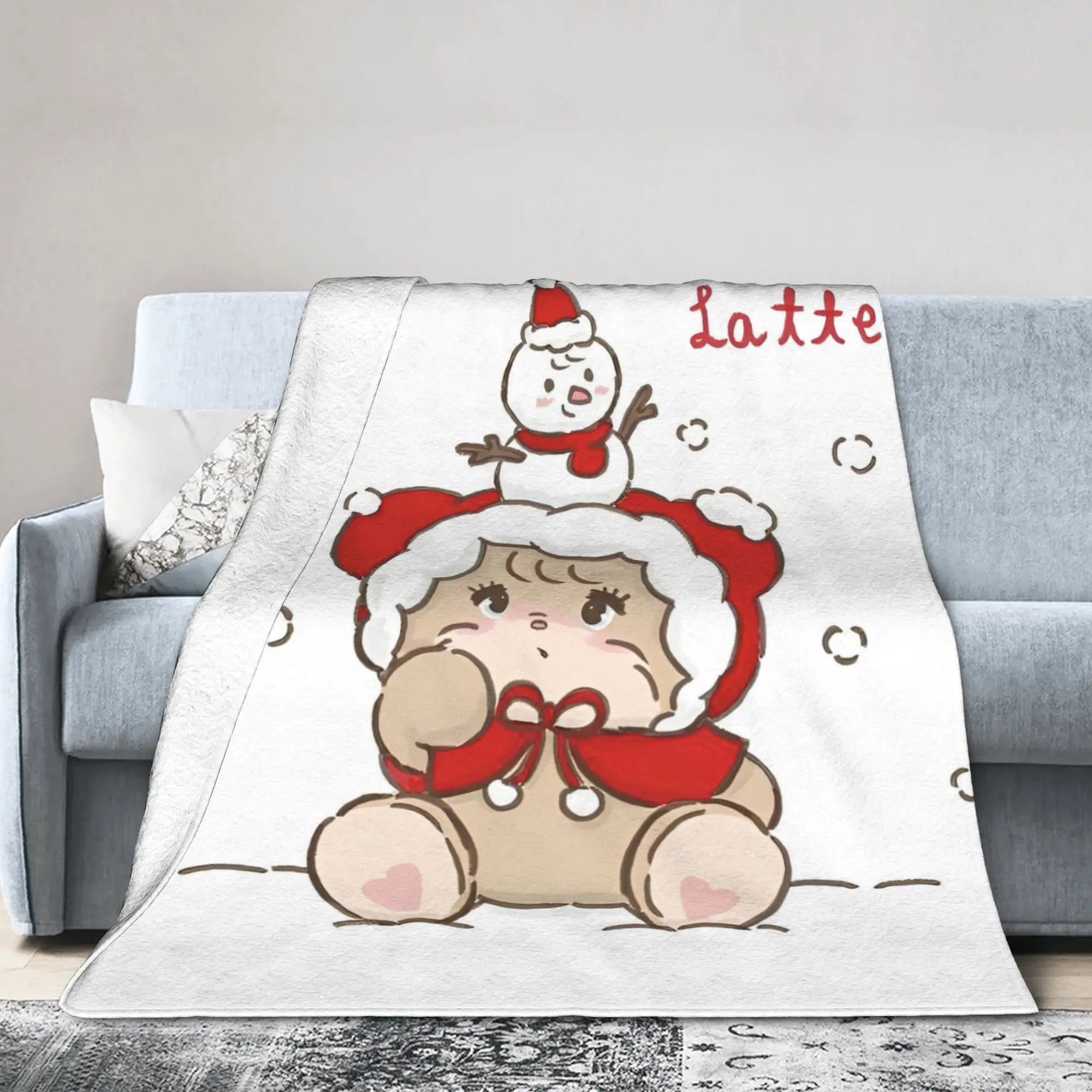 Latte   Mikkos Knitted Blanket Fleece Soft Throw Blankets for Bedroom Sofa Bed Rug