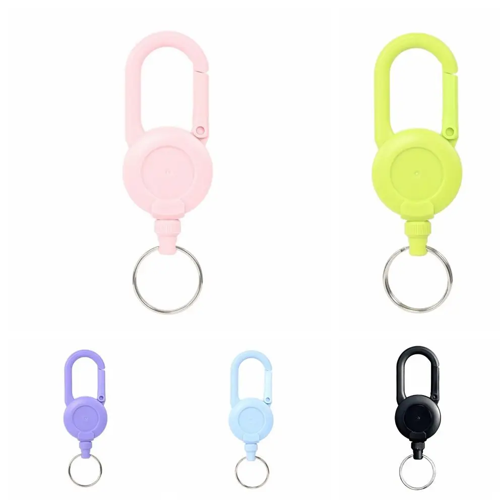 Steel Wire Elastic Mountaineering Buckle Easy-to-pull Anti-theft Telescopic Wire Rope Keychain Creative Plastic