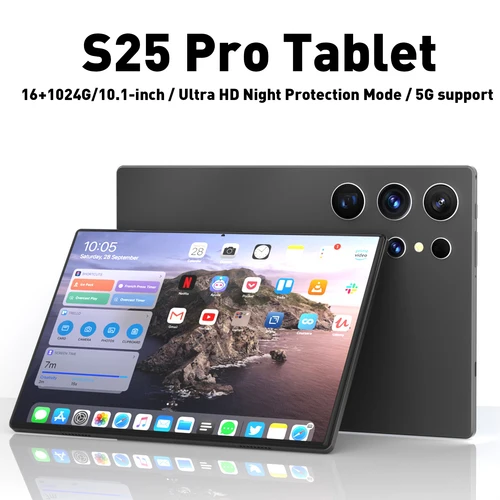 Imagen 1 del producto Nuevo superventas S25 Pro tableta de 10,1 pulgadas 4K pantalla completa 16GB 1TB Snapdragon 8 Gen2 Android 14 edición Global